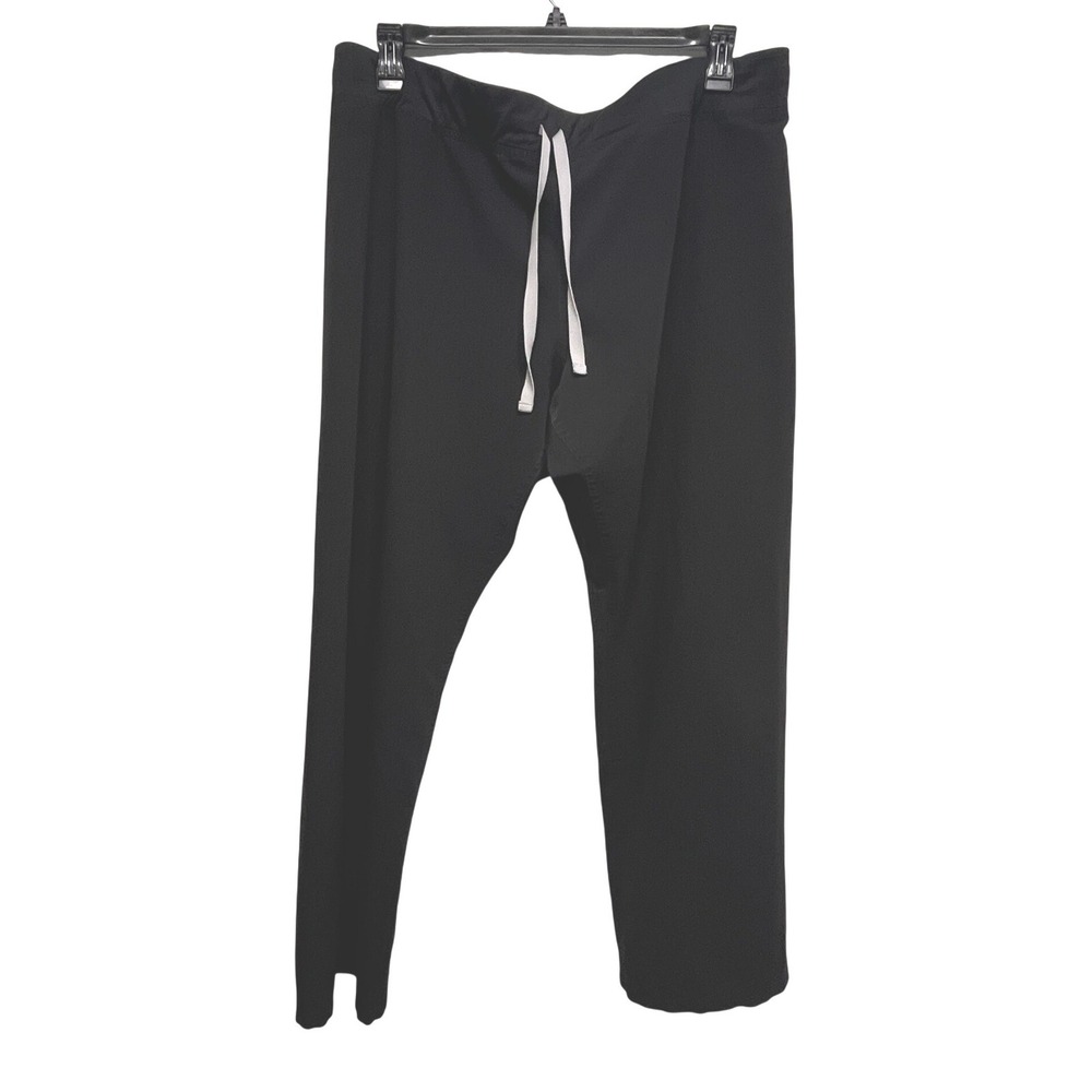 FIGS Technical Collection Black Scrub Pants XL Drawstring Straight Leg Medical